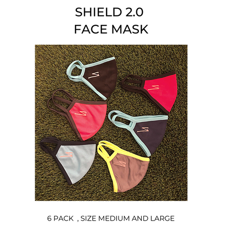 Shield 2 Face Mask ( 2 Ply)  - 6 pack